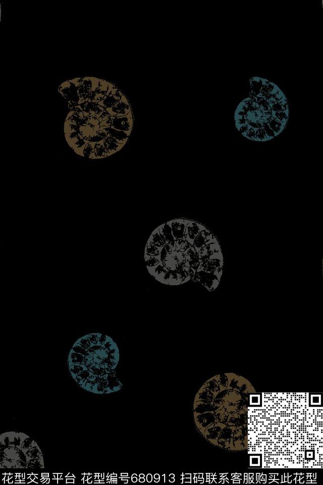 男装商务休闲贝壳数码印花华亿平台下载（图片编号: 680913） - 瓦栏（Walan）