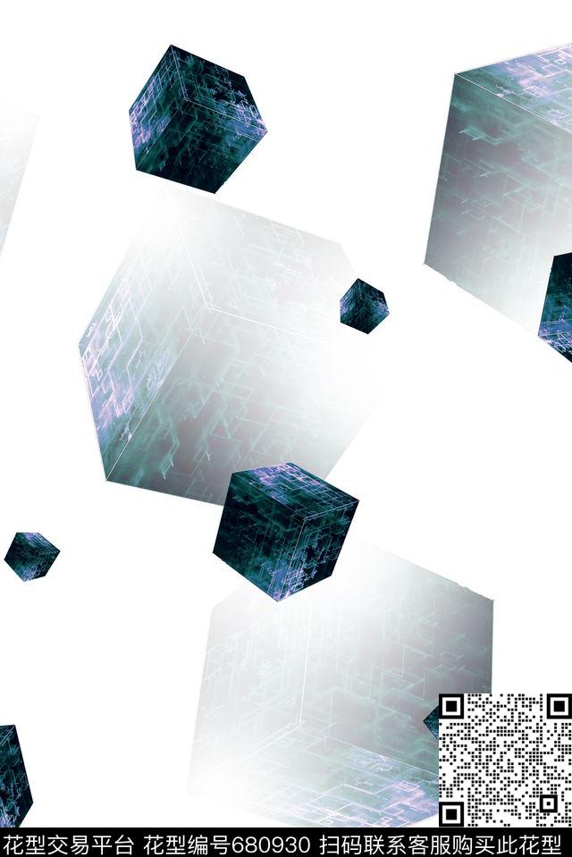 男装商务休闲几何数码印花华亿平台下载（图片编号: 680930） - 瓦栏（Walan）