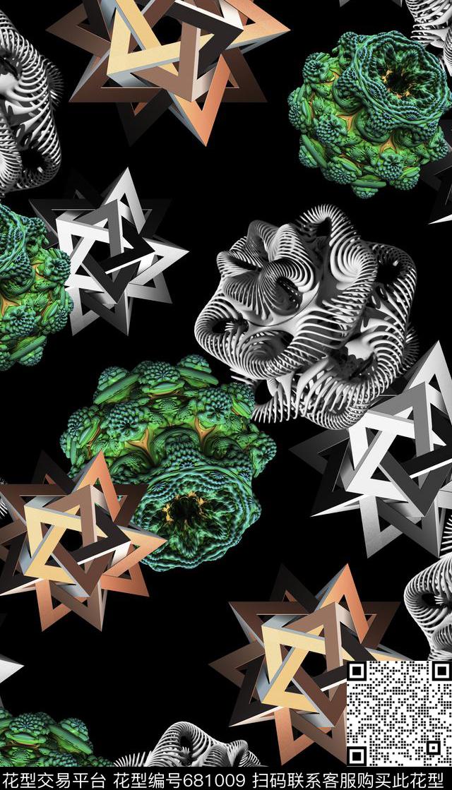 抽象、分型、科技数码印花华亿平台下载（图片编号: 681009） - 瓦栏（Walan）