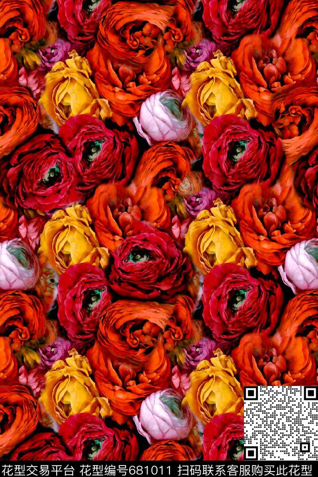 玫瑰数码印花华亿平台下载（图片编号: 681011） - 瓦栏（Walan）