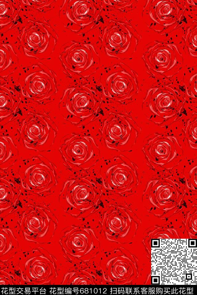 玫瑰数码印花华亿平台下载（图片编号: 681012） - 瓦栏（Walan）