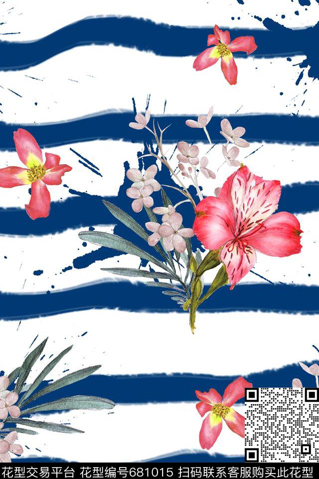大花牡丹玫瑰数码印花华亿平台下载（图片编号: 681015） - 瓦栏（Walan）