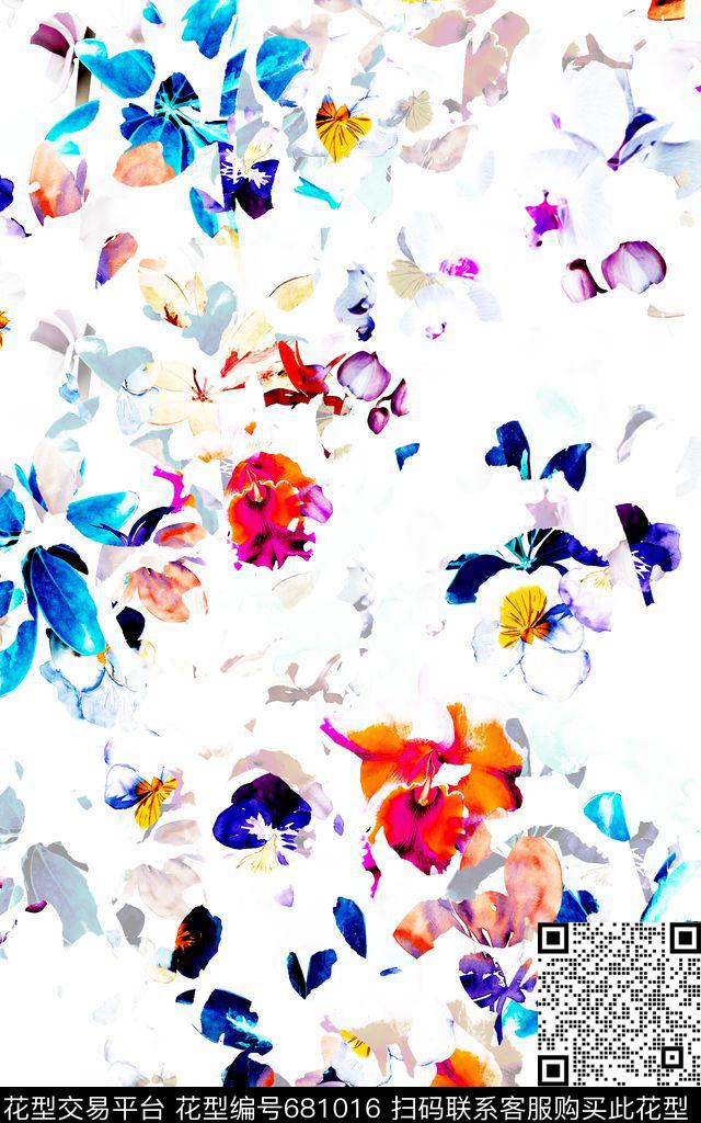 色块小方块不规则几何数码印花华亿平台下载（图片编号: 681016） - 瓦栏（Walan）