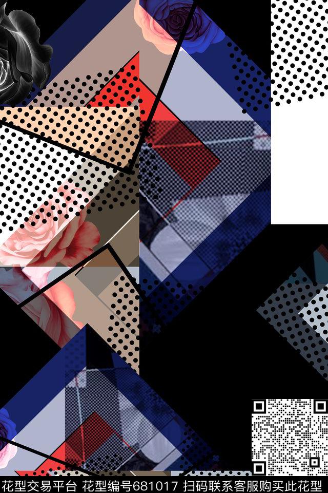 波点色块小方块数码印花华亿平台下载（图片编号: 681017） - 瓦栏（Walan）