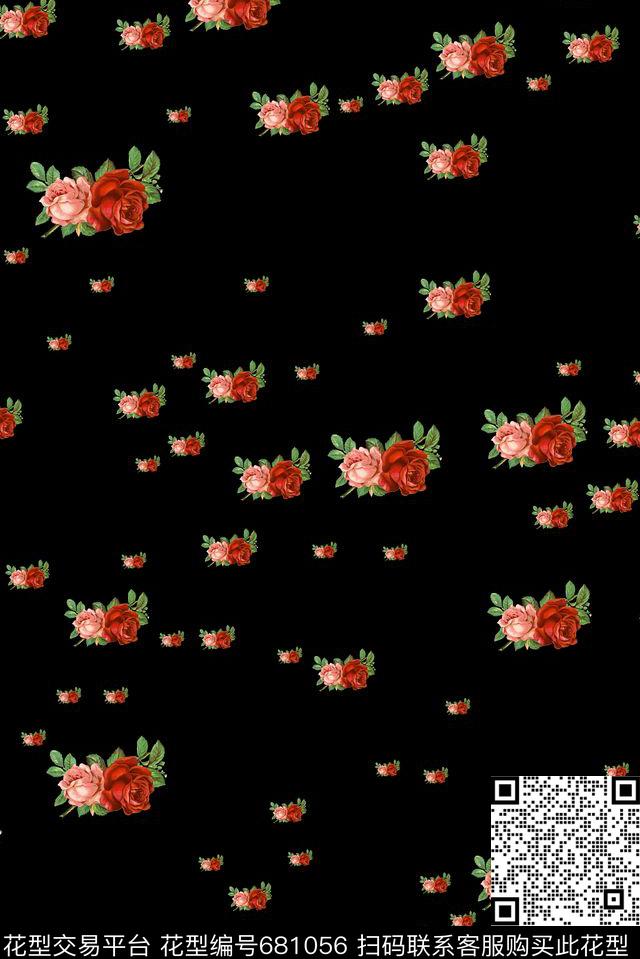 随机排列小碎花数码印花华亿平台下载（图片编号: 681056） - 瓦栏（Walan）