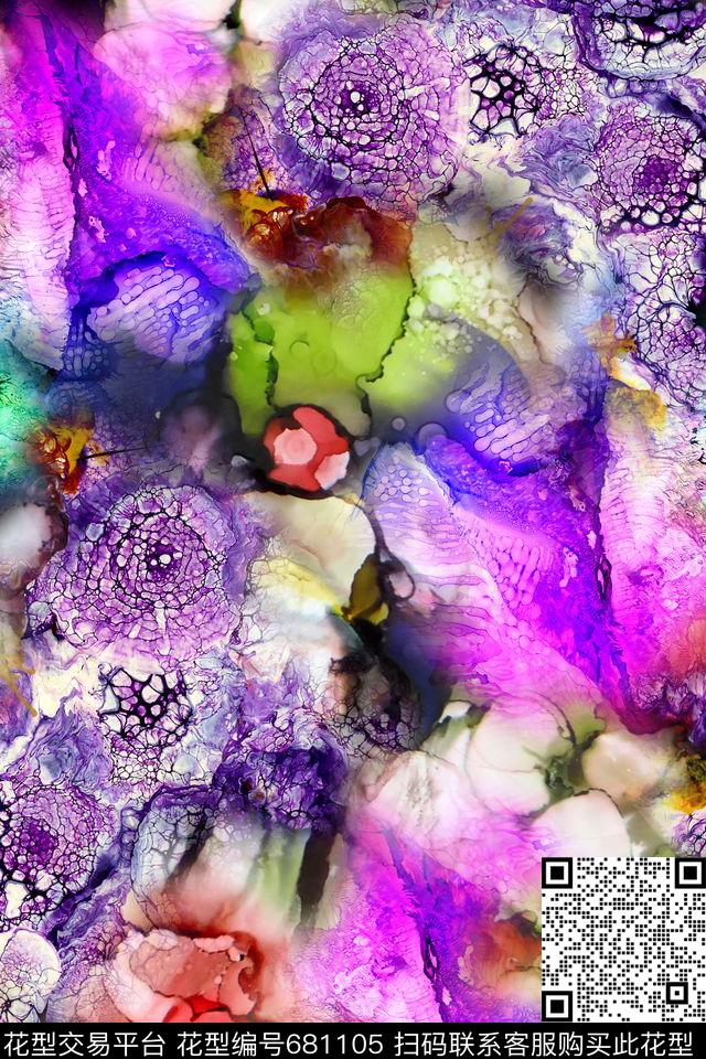 抽象几何拼接数码印花华亿平台下载（图片编号: 681105） - 瓦栏（Walan）