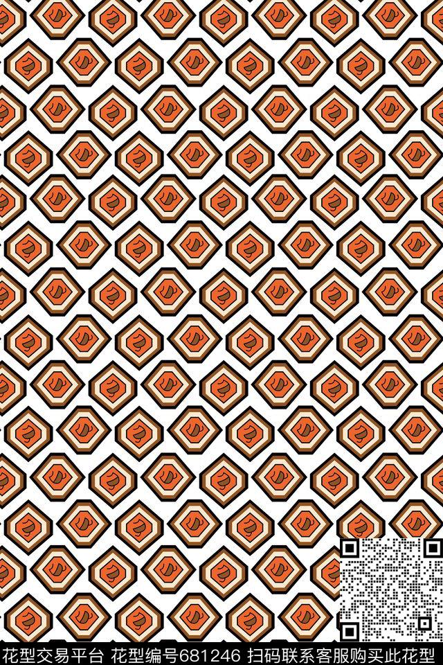 五角星欧式民族风传统印花华亿平台下载（图片编号: 681246） - 瓦栏（Walan）