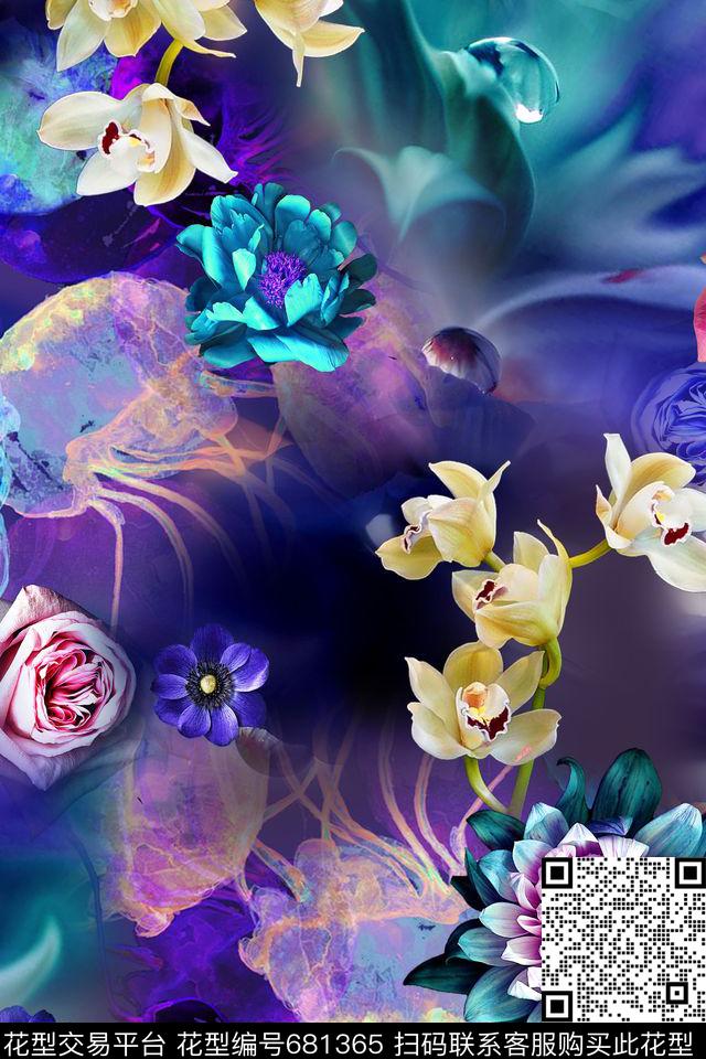 花朵花卉海底数码印花华亿平台下载（图片编号: 681365） - 瓦栏（Walan）