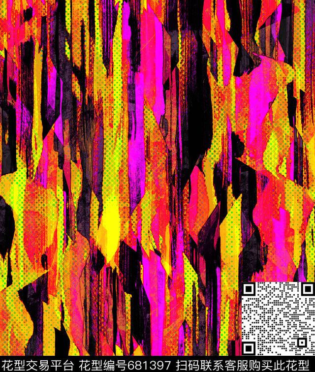 竖条条子条纹传统印花华亿平台下载（图片编号: 681397） - 瓦栏（Walan）