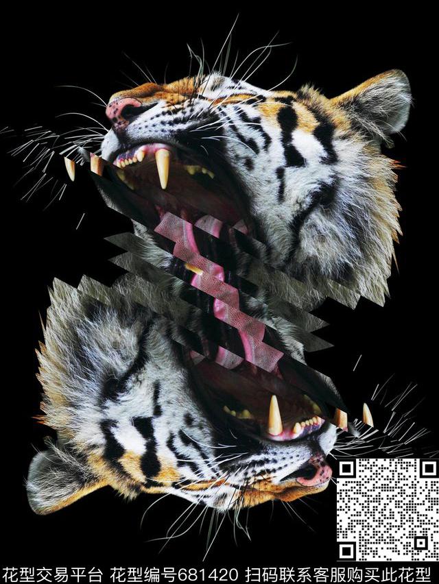 动物大牌几何数码印花华亿平台下载（图片编号: 681420） - 瓦栏（Walan）