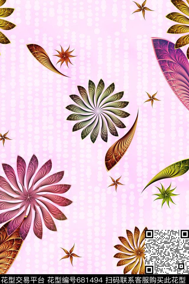 零点--女装零点--家纺抽象数码印花华亿平台下载（图片编号: 681494） - 瓦栏（Walan）