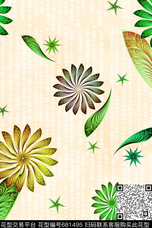 零点--女装零点--家纺抽象数码印花华亿平台下载（图片编号: 681495） - 瓦栏（Walan）