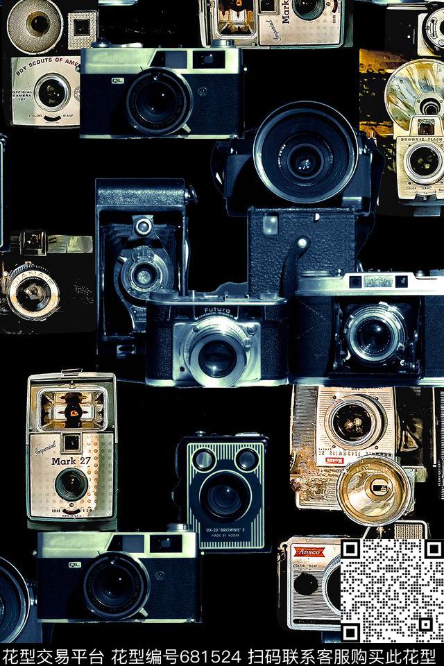 相机复古磁带数码印花华亿平台下载（图片编号: 681524） - 瓦栏（Walan）