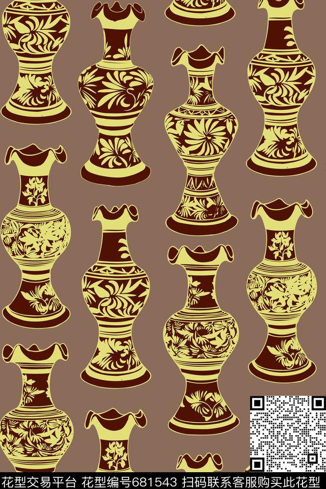 民族风中国风青花瓷传统印花华亿平台下载（图片编号: 681543） - 瓦栏（Walan）