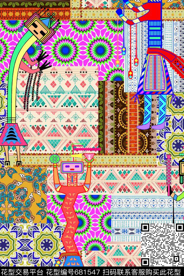 民族风部落非洲传统印花华亿平台下载（图片编号: 681547） - 瓦栏（Walan）