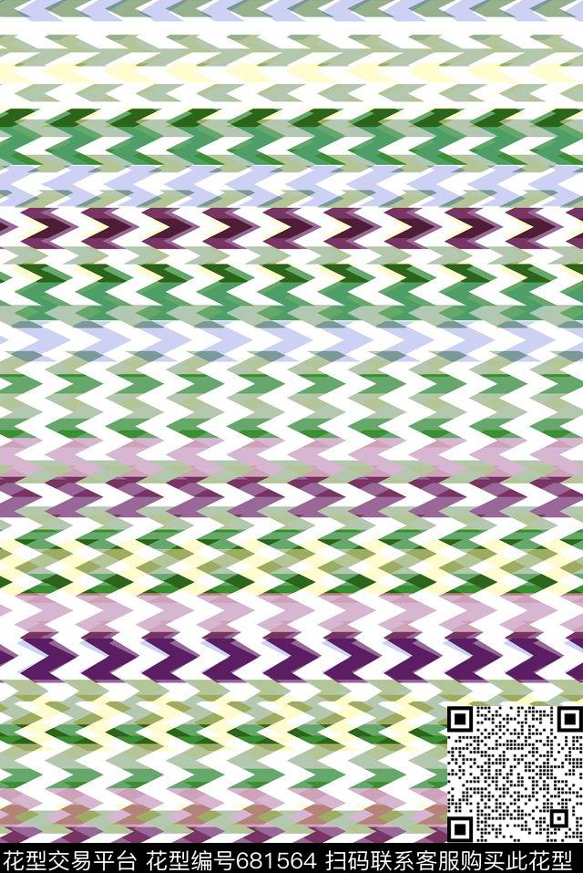 三角形几何条纹数码印花华亿平台下载（图片编号: 681564） - 瓦栏（Walan）