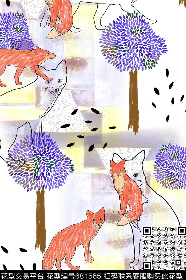 L.D~卡通L.D~趣味L.D~水彩数码印花华亿平台下载（图片编号: 681565） - 瓦栏（Walan）