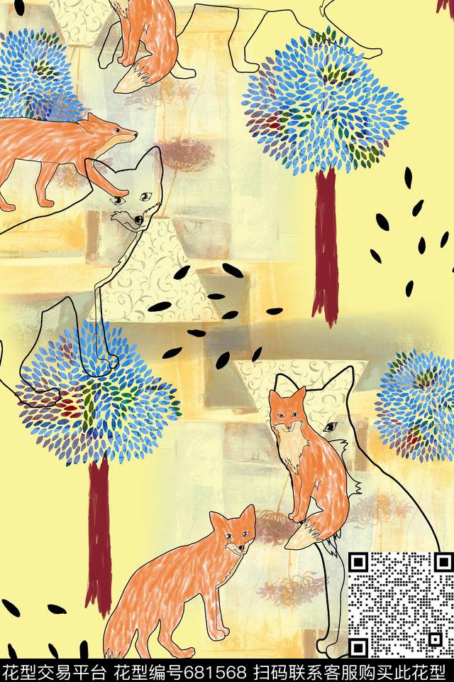 L.D~卡通L.D~趣味L.D~水彩数码印花华亿平台下载（图片编号: 681568） - 瓦栏（Walan）