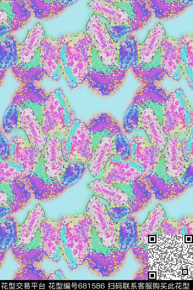 多色斑斓点状化迷彩花卉数码印花华亿平台下载（图片编号: 681586） - 瓦栏（Walan）