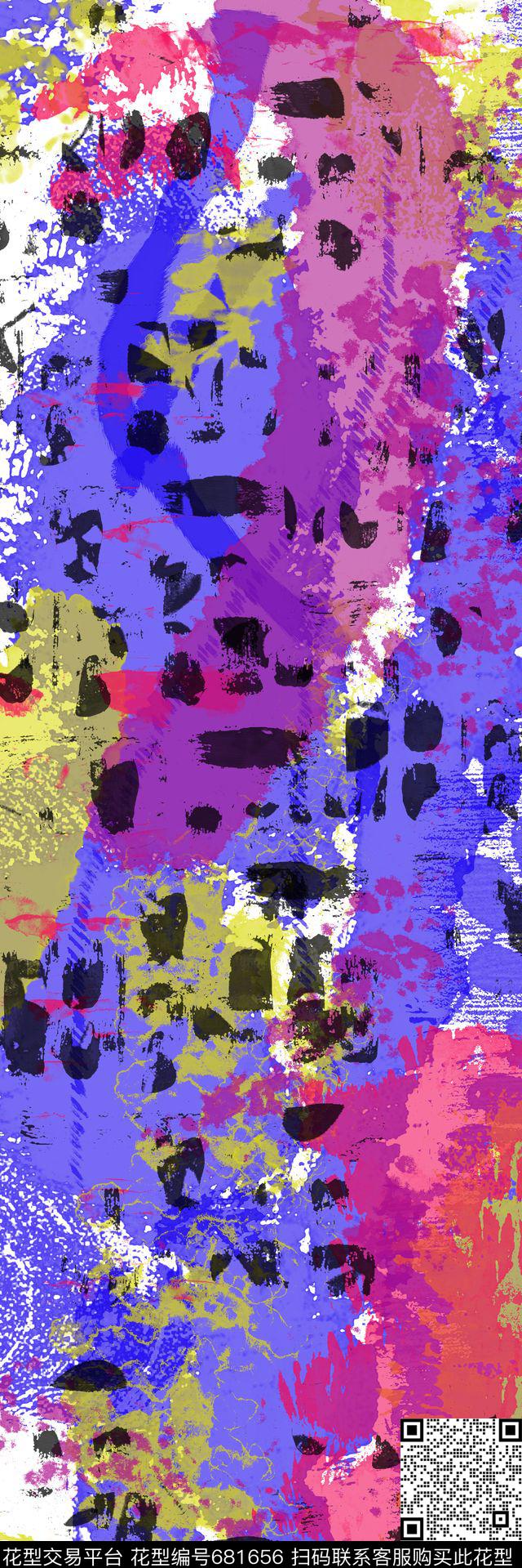 丝巾听雨长巾灵感来源于这个炎热的夏天设计师内心对雨的渴望数码印花华亿平台下载（图片编号: 681656） - 瓦栏（Walan）