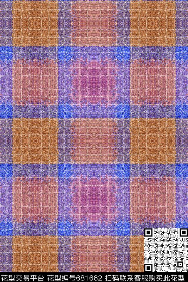小方块几何炫彩格子图案数码印花华亿平台下载（图片编号: 681662） - 瓦栏（Walan）