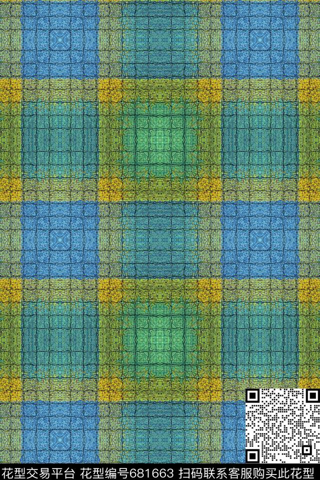 小方块几何炫彩格子图案数码印花华亿平台下载（图片编号: 681663） - 瓦栏（Walan）
