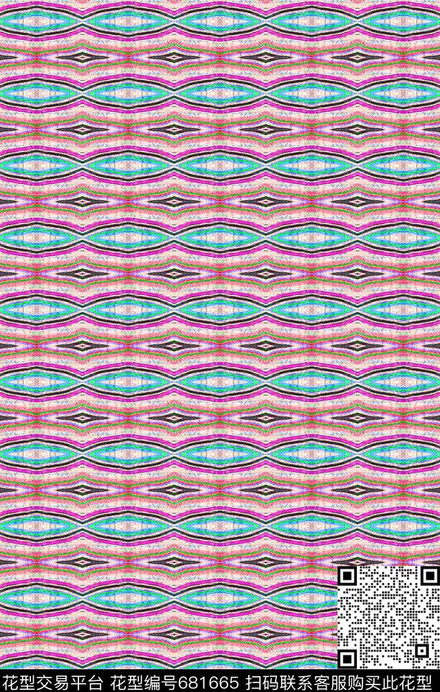 条纹图案条纹混搭波浪条纹数码印花华亿平台下载（图片编号: 681665） - 瓦栏（Walan）