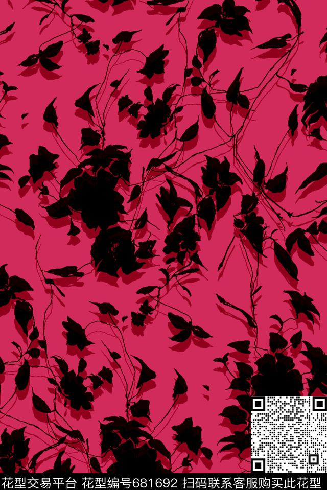 花卉抽象、3D印花数码印花华亿平台下载（图片编号: 681692） - 瓦栏（Walan）
