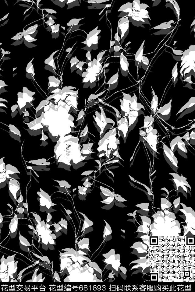 花卉抽象、3D印花数码印花华亿平台下载（图片编号: 681693） - 瓦栏（Walan）