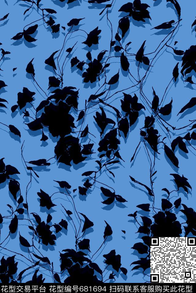 花卉抽象、3D印花数码印花华亿平台下载（图片编号: 681694） - 瓦栏（Walan）