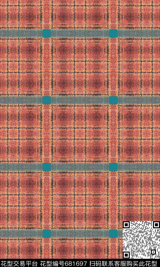 格子混搭几何图案几何炫彩数码印花华亿平台下载（图片编号: 681697） - 瓦栏（Walan）