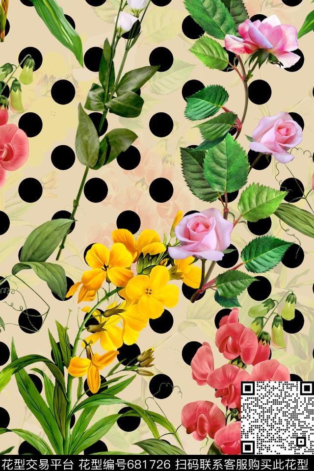 花朵花卉点子数码印花华亿平台下载（图片编号: 681726） - 瓦栏（Walan）