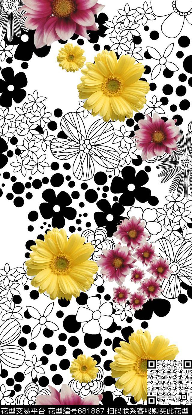 花卉民族风莫妮卡-大牌华亿平台数码印花华亿平台下载（图片编号: 681867） - 瓦栏（Walan）