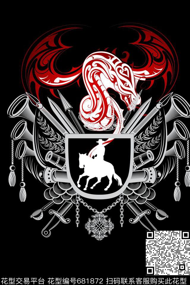 男装T恤卫衣图案龙传统印花华亿平台下载（图片编号: 681872） - 瓦栏（Walan）