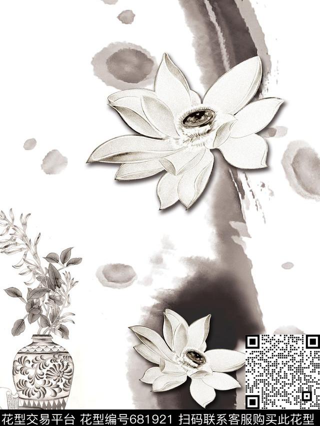 青花瓷中国风Fei-民族风数码印花华亿平台下载（图片编号: 681921） - 瓦栏（Walan）