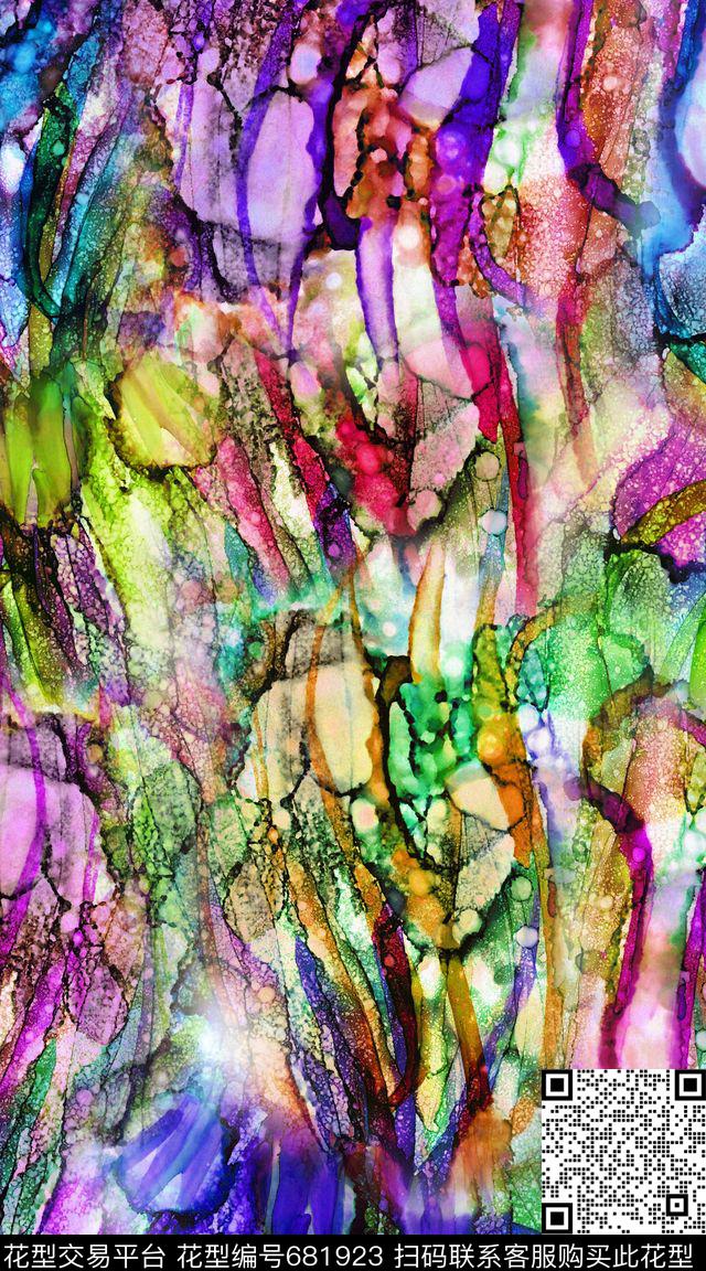 水彩渐变趣味数码印花华亿平台下载（图片编号: 681923） - 瓦栏（Walan）