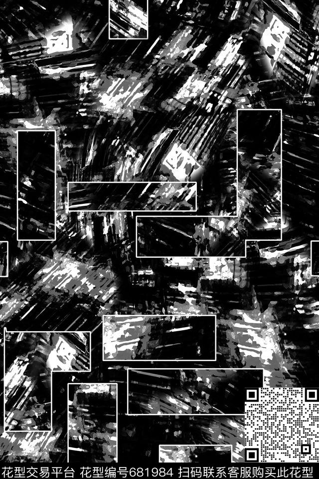 男装抽象几何数码印花华亿平台下载（图片编号: 681984） - 瓦栏（Walan）