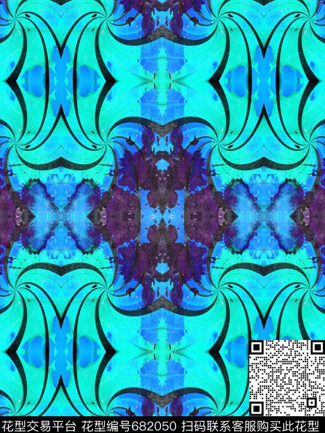 复古、水墨、几何数码印花华亿平台下载（图片编号: 682050） - 瓦栏（Walan）