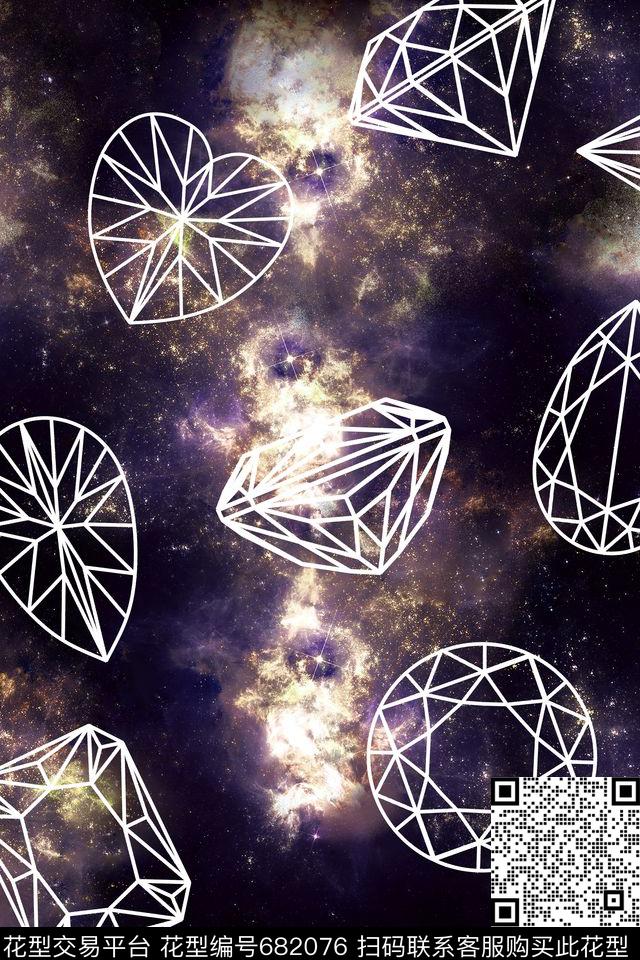星空圆形三角形数码印花华亿平台下载（图片编号: 682076） - 瓦栏（Walan）