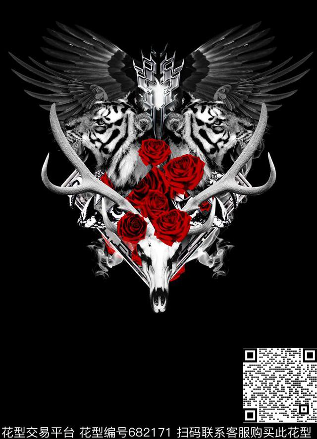 暗黑系列羽毛欧式相框数码印花华亿平台下载（图片编号: 682171） - 瓦栏（Walan）