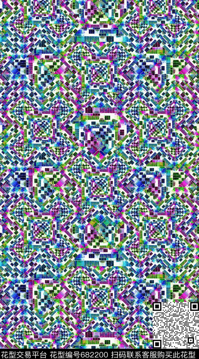 格子创意纹理数码印花华亿平台下载（图片编号: 682200） - 瓦栏（Walan）