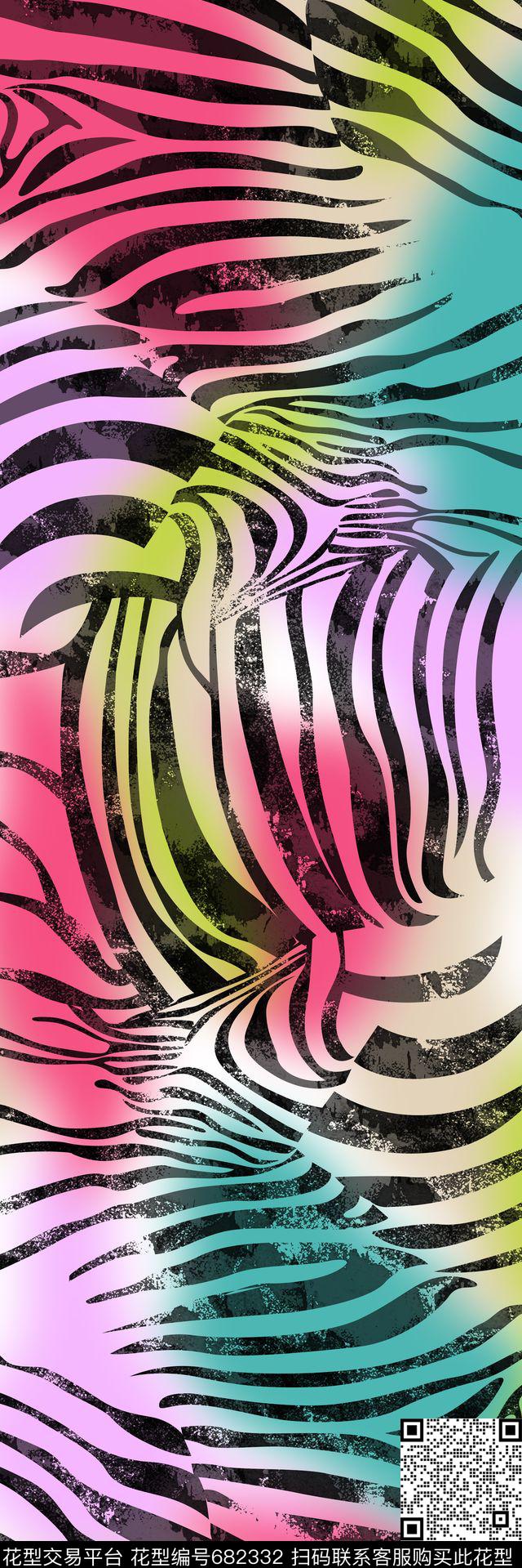 斑马纹渐变肌理数码印花华亿平台下载（图片编号: 682332） - 瓦栏（Walan）