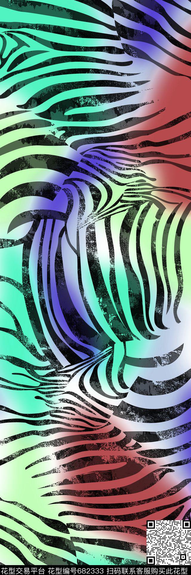 斑马纹渐变肌理数码印花华亿平台下载（图片编号: 682333） - 瓦栏（Walan）
