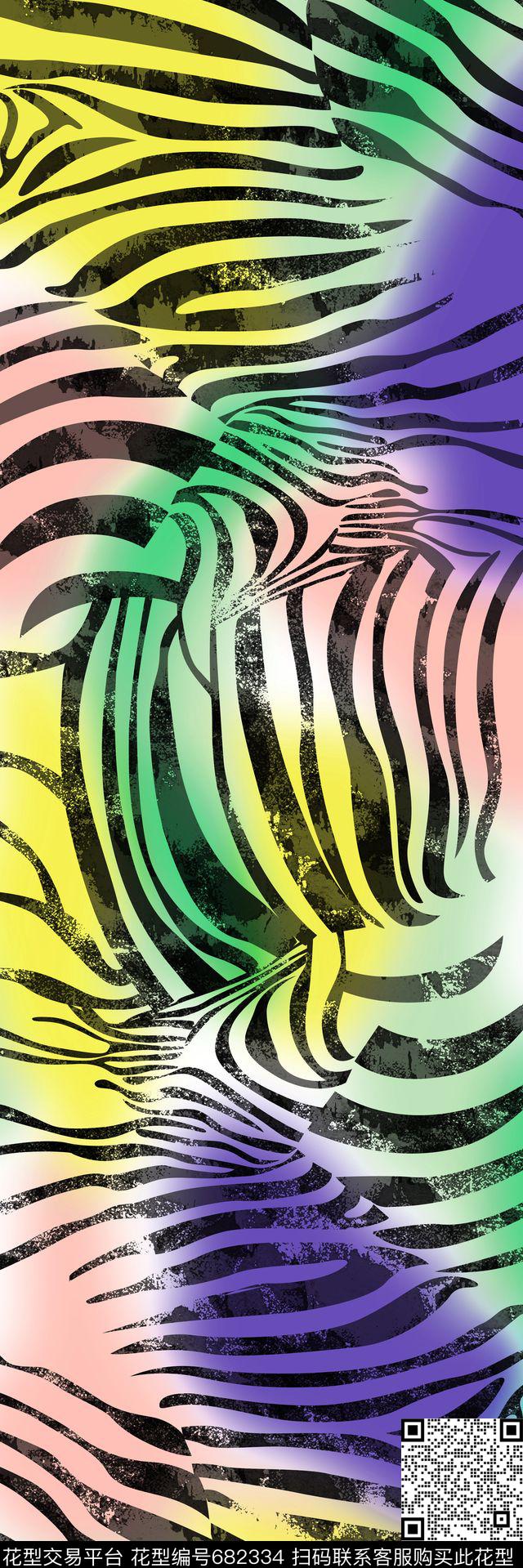 斑马纹渐变肌理数码印花华亿平台下载（图片编号: 682334） - 瓦栏（Walan）