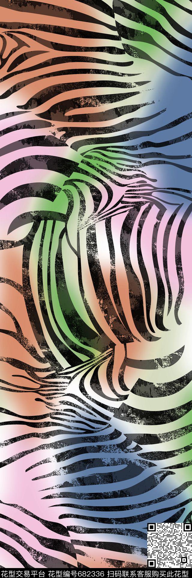 斑马纹渐变肌理数码印花华亿平台下载（图片编号: 682336） - 瓦栏（Walan）