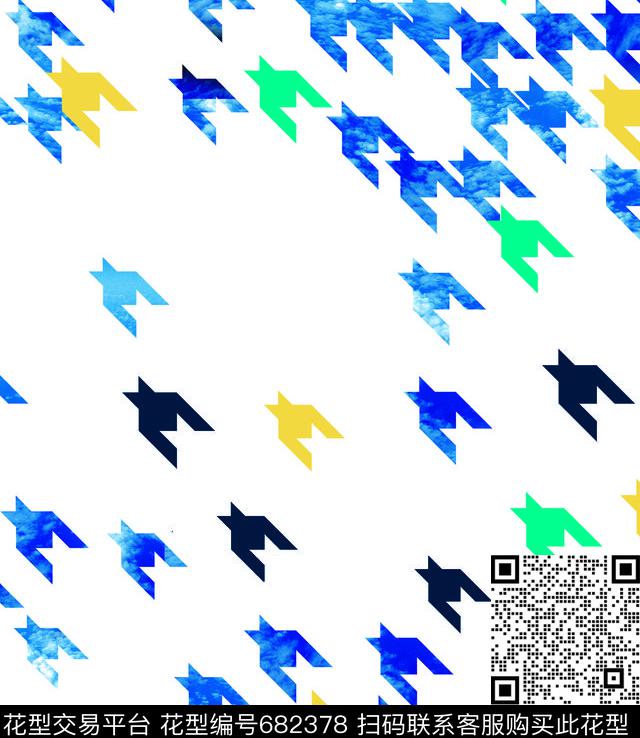 千鸟格数码印花华亿平台下载（图片编号: 682378） - 瓦栏（Walan）