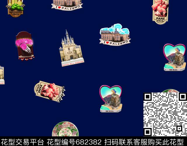 条条渐变花数码印花华亿平台下载（图片编号: 682382） - 瓦栏（Walan）