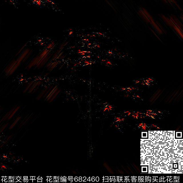 树叶男装T恤满版印花抽象数码印花华亿平台下载（图片编号: 682460） - 瓦栏（Walan）
