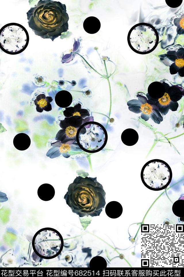 碎花花卉波点数码印花华亿平台下载（图片编号: 682514） - 瓦栏（Walan）