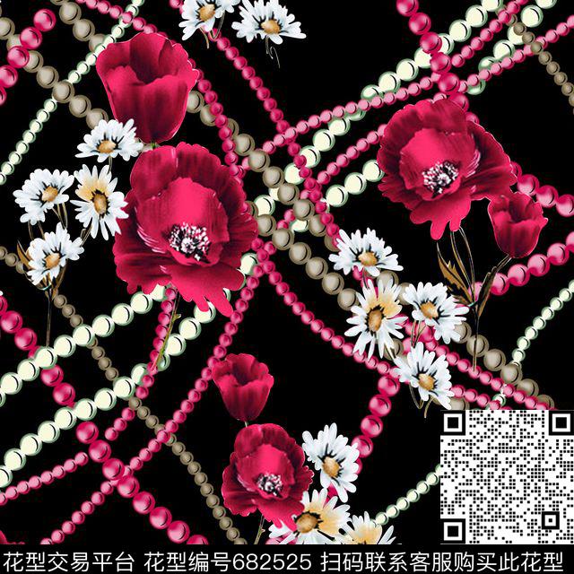 花朵花卉珠宝数码印花华亿平台下载（图片编号: 682525） - 瓦栏（Walan）